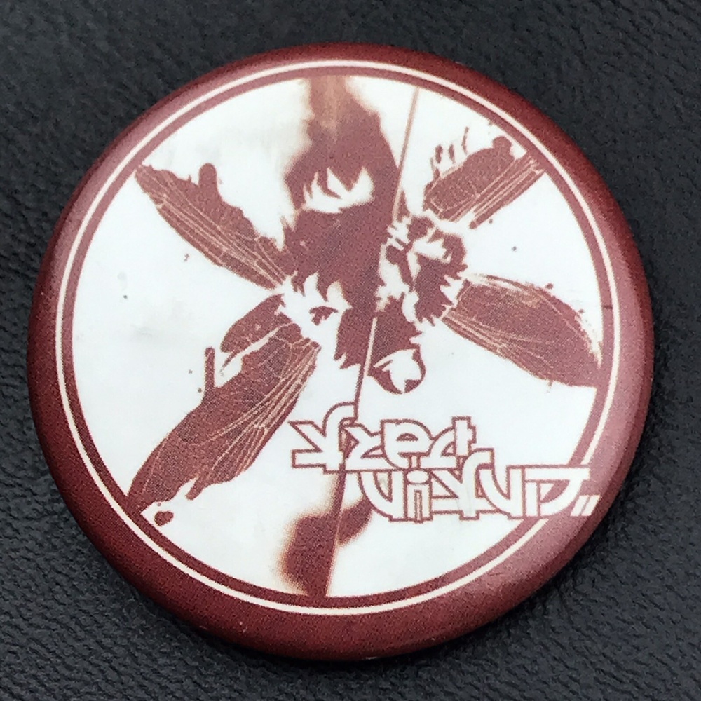 Winterland Anime Akai Koen Red Park Pin Button Pinback Maroon Insect Graphic